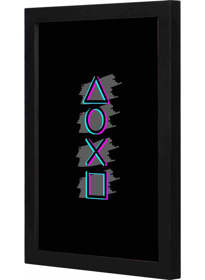 LOWHA Gaming Controller Button Themed Wall Painting With Frame Black/Grey/Pink 23x33cm - Image 1