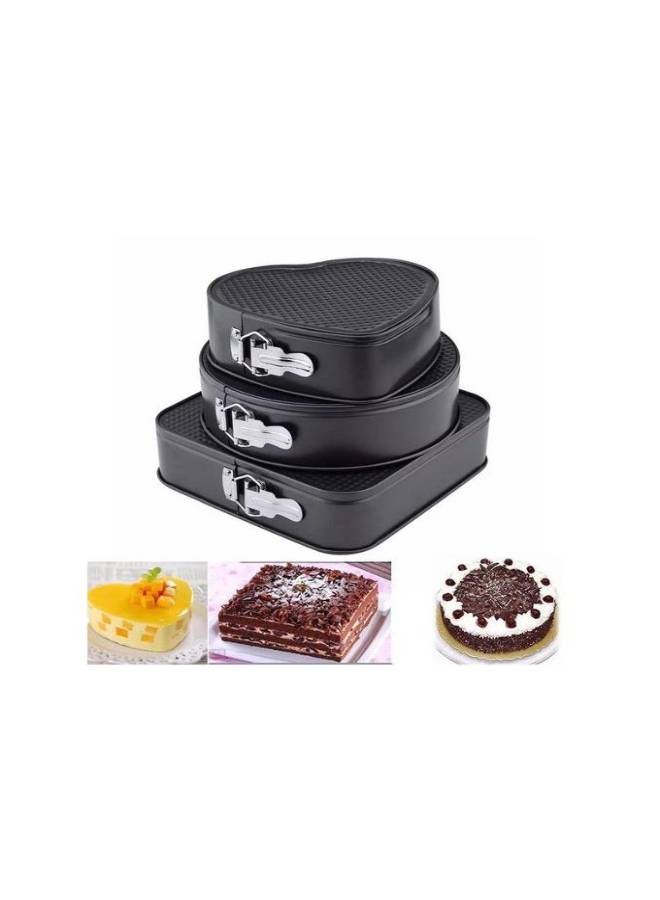 3-Piece Cake Mold Set Black  - Image 3