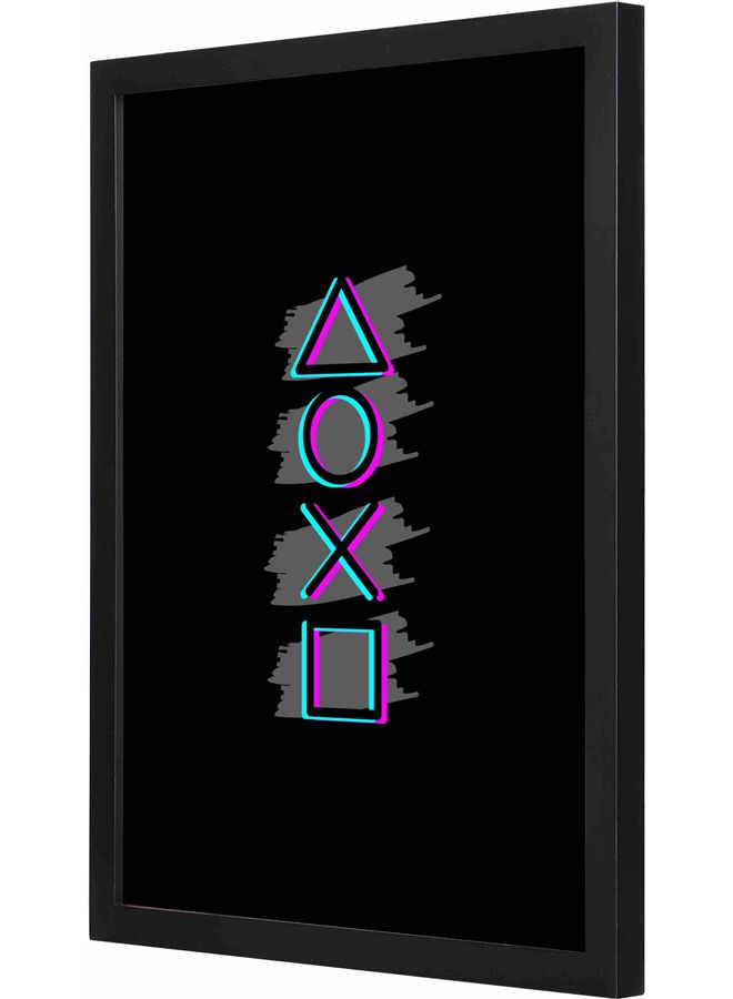 لوحة فنية بإطار للزينة أسود/رمادي/وردي 33x43سم - Image 1