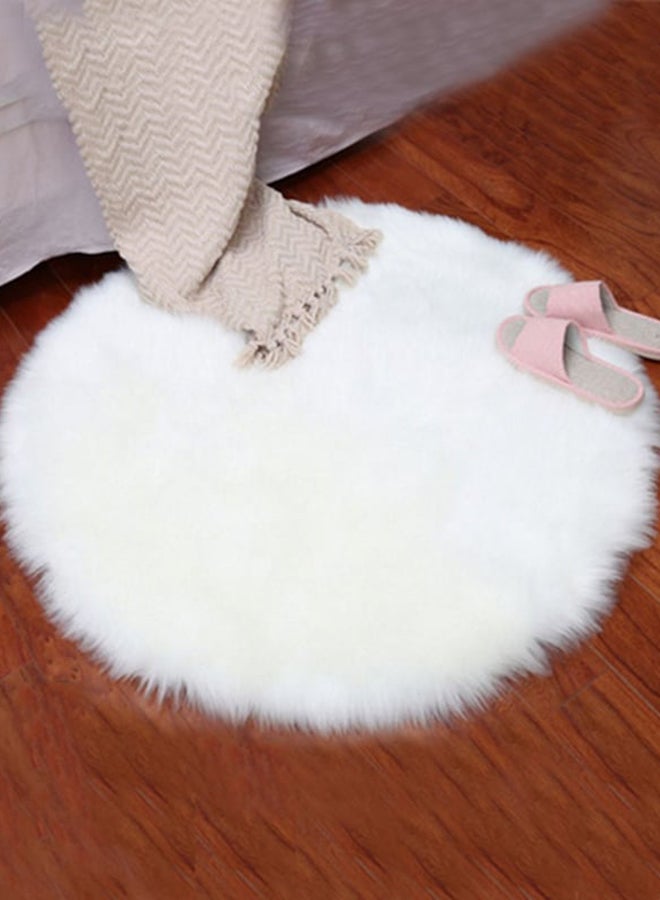 Round Shape Comfortable Soft Rug White 45 x 45cm