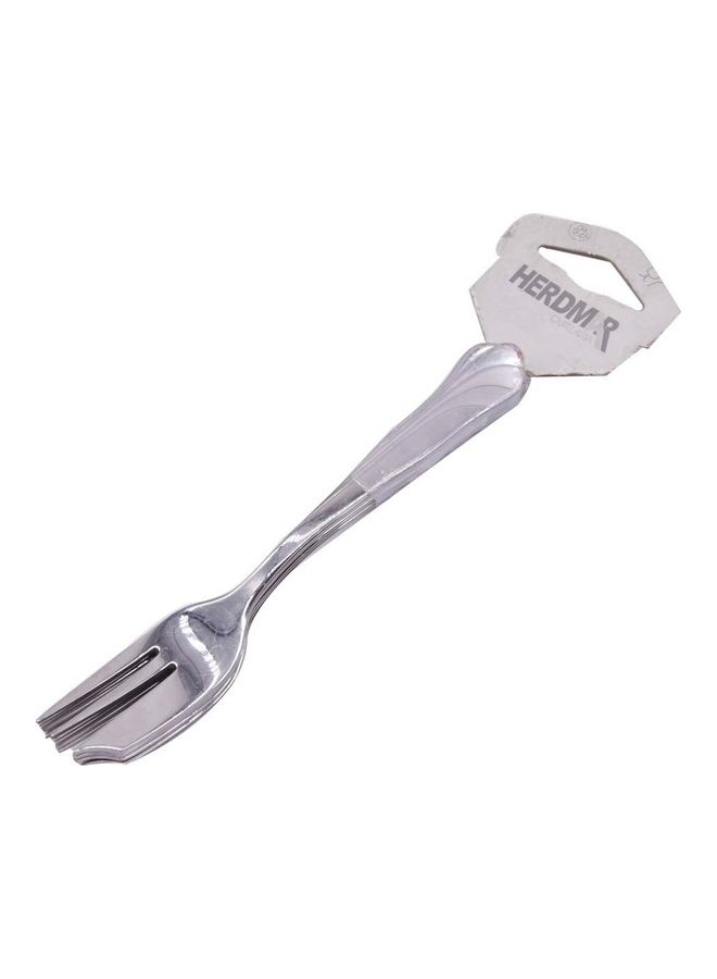 6-Piece Stainless Steel Cake Fork Set Silver