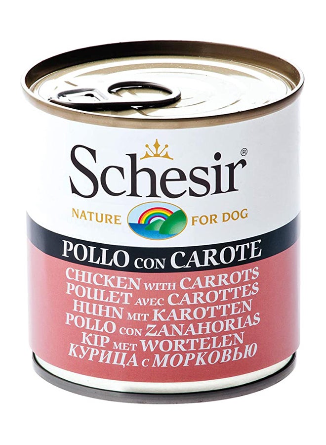 Schesir Chicken With Carrots  Can For Dog Multicolour 285grams