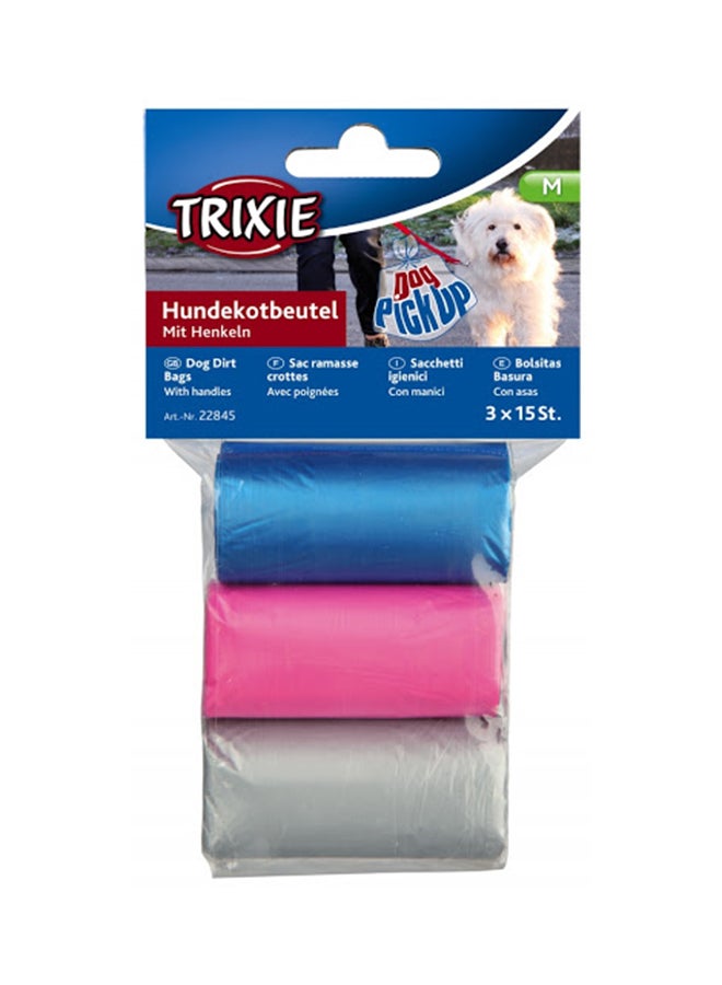 تريكسي مجموعة أكياس لفضلات الكلاب مزودة بمقبض مكونة من 3 قطع متعدد الألوان - Image 1