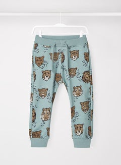 Kids Lion Print Sweatpants Silver Blue