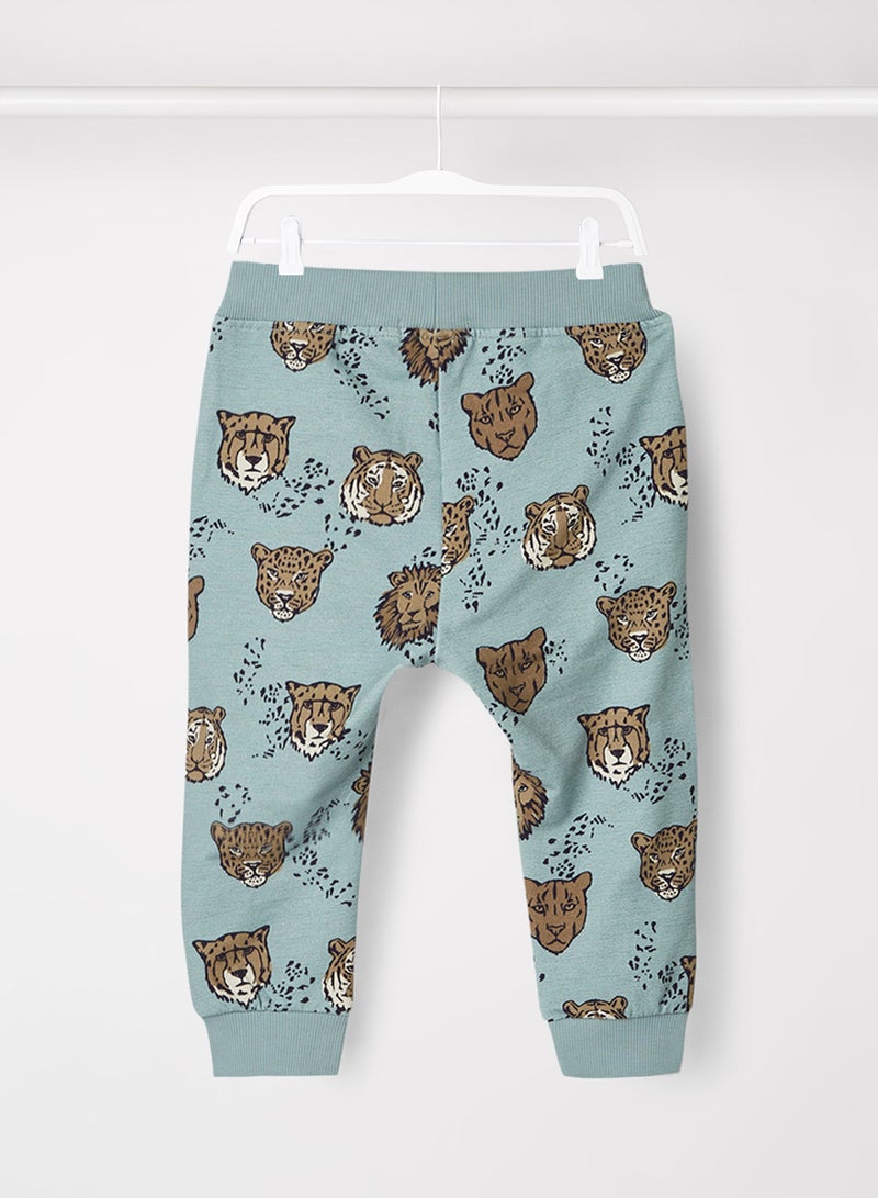 NAME IT - Kids Lion Print Sweatpants Silver Blue - Image 1