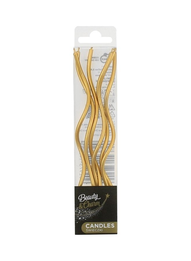 GODAN 6 Piece Gold Swirl Birthday Candles  - Image 2