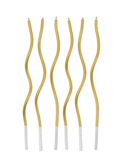 GODAN 6 Piece Gold Swirl Birthday Candles  - Image 1
