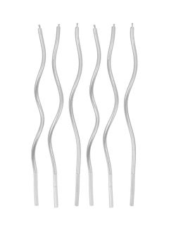 GODAN 6 Piece Silver Swirl Birthday Candles  - Image 1