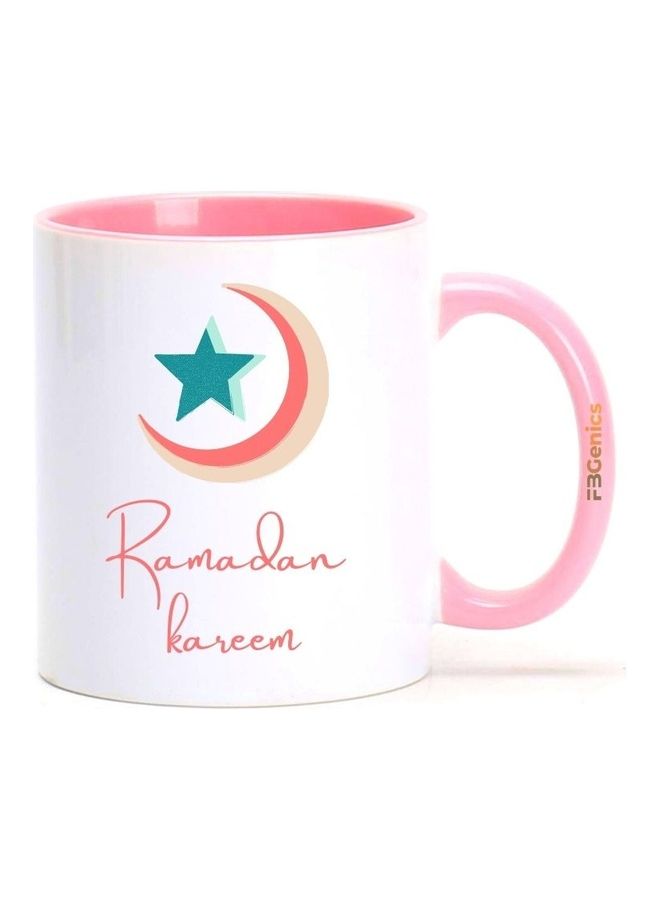 FBGenics Ramadan Kareem Coffee Mug Pink/White - Image 1