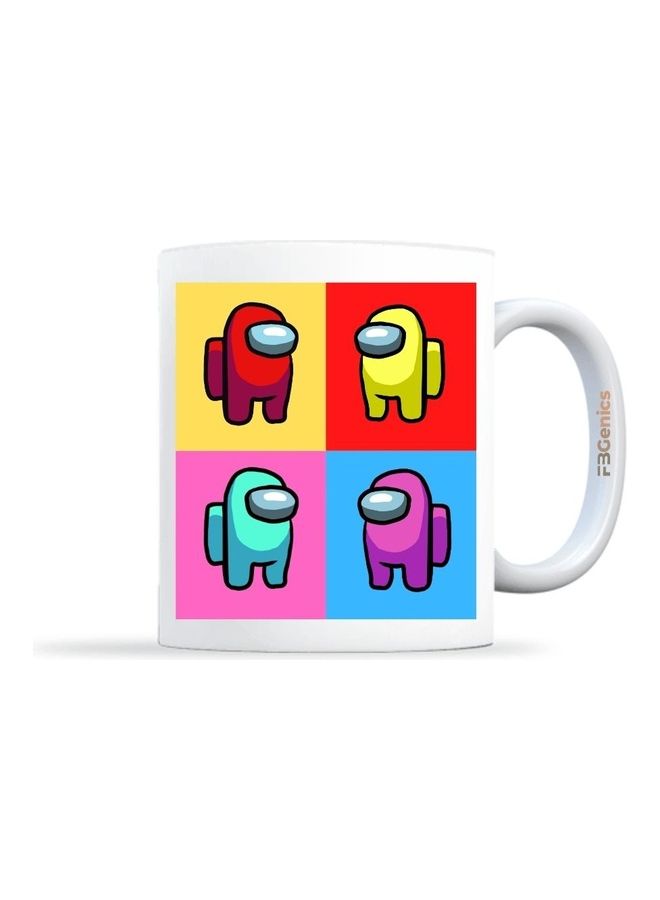 FBGenics Among Us Printed Coffee Mug White/Red/Blue - Image 1