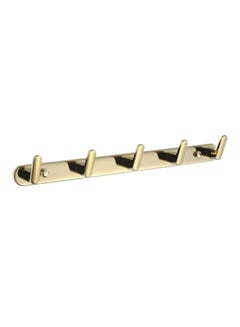 Generic Hook Rack for BBQ Utensils, Coats, Pots, Bathroom Towels with 5 Hook Gold 