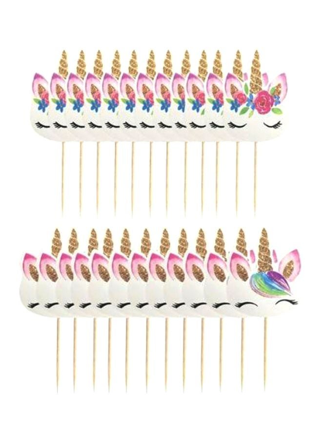 بيوينتي طقم أغلفة الكب كيك بتصميم يونيكورن من 24 قطعة - Image 1