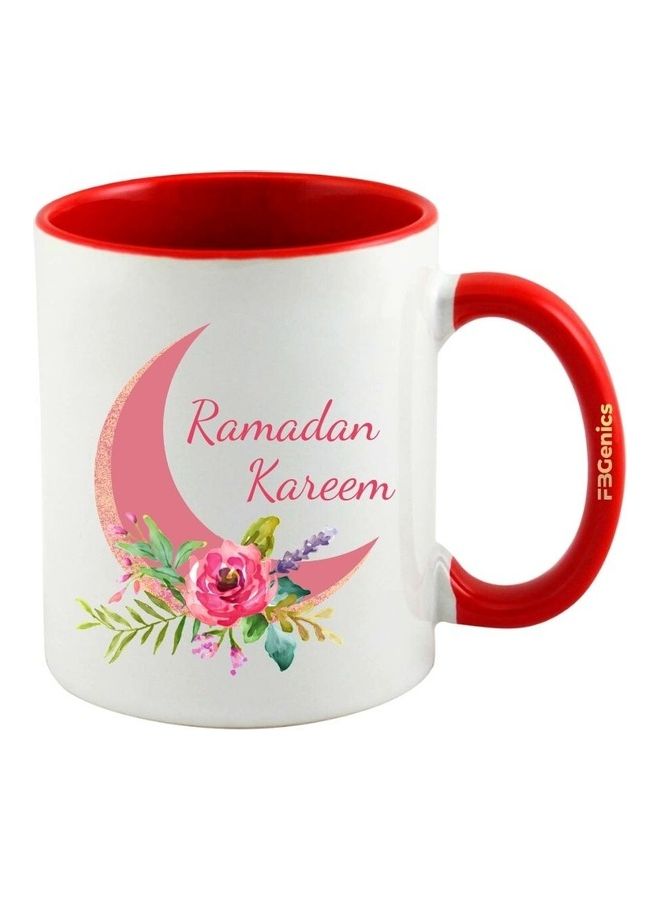 اف بي جينيكس قدح قهوةرمضان كريم أحمر/ أبيض/ وردي - Image 1