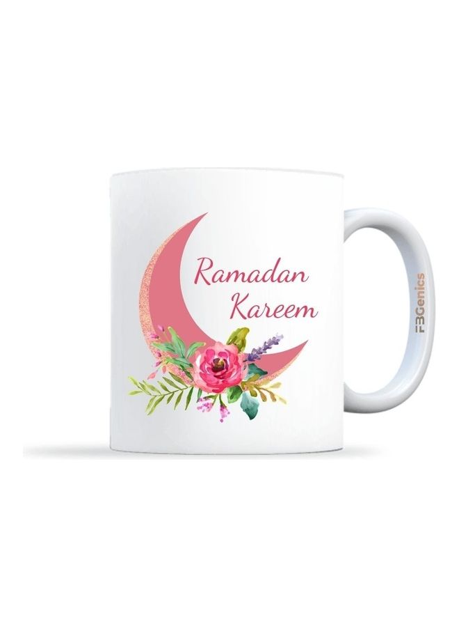 اف بي جينيكس "مج قهوة بطبعة عبارة لطيفة "Ramadan Kareem" أبيض - Image 1