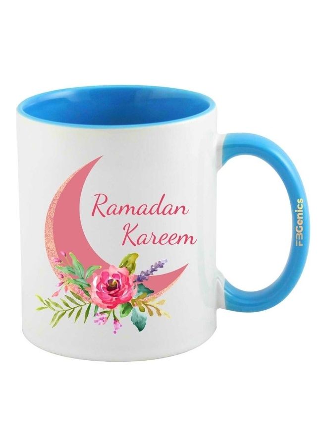FBGenics Ramadan Kareem Printed Coffee Mug Blue/White/Pink - Image 1