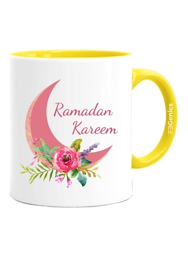 Ramadan Kareem Printed Coffee Mug Yellow/White/Pink