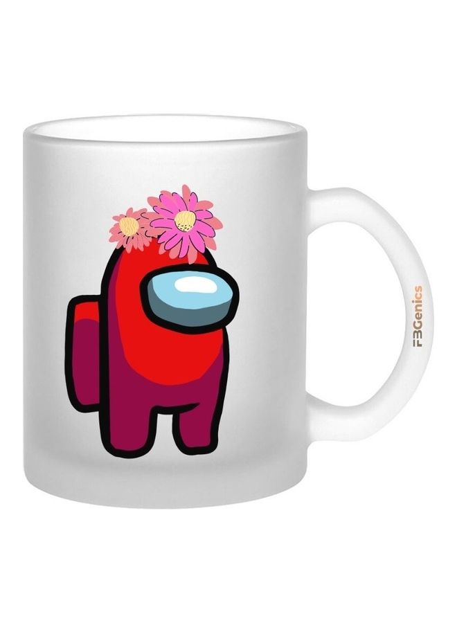 Floral Among Us Printed Coffee Mug White/Red/Blue