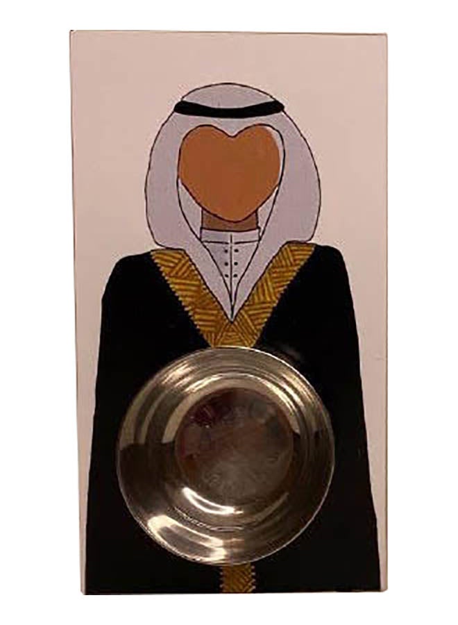 آنية حرق خشب البخور مصنوعة يدوياً بتصميم ليلة الحنة متعدد الألوان 8 X 9.5سم