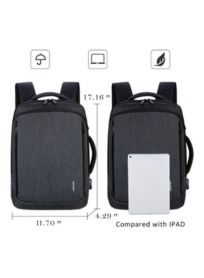 MEINAILI Laptop Backpack With Usb Charging Port - 15.6-Inch - Black Black  - Image 5