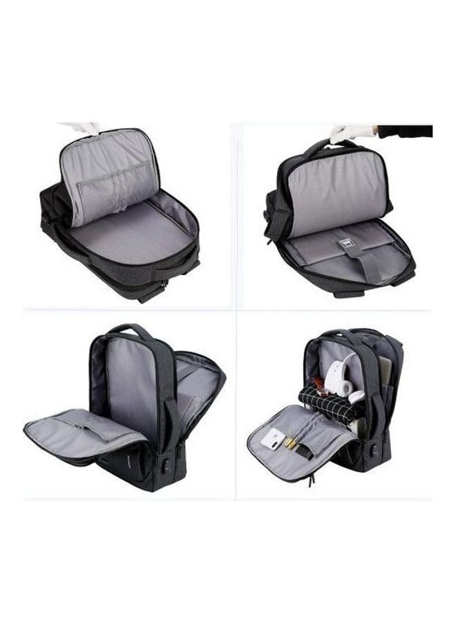 MEINAILI Laptop Backpack With Usb Charging Port - 15.6-Inch - Dark Blue/Black Grey/black  - Image 3