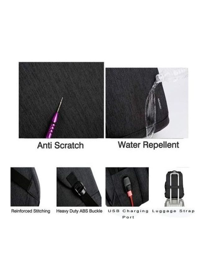 MEINAILI Laptop Backpack With Usb Charging Port - 15.6-Inch - Dark Blue/Black Grey/black  - Image 4