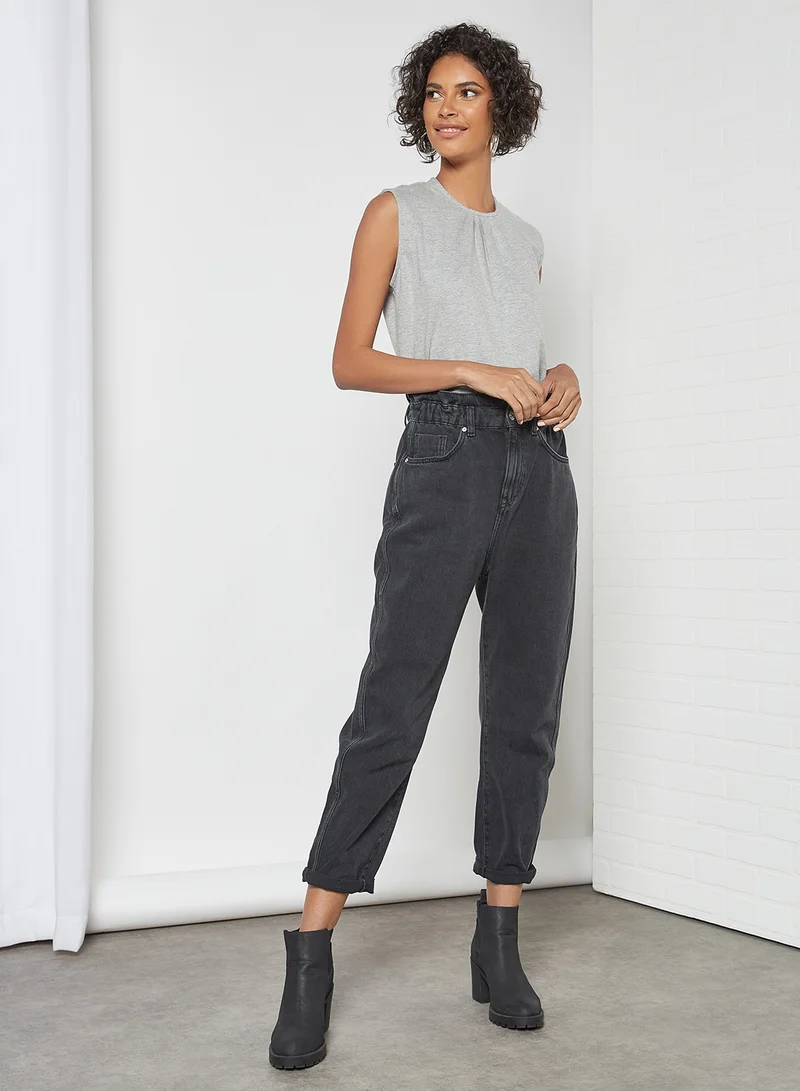 High Streets Gathered Neckline Detailed Top Grey