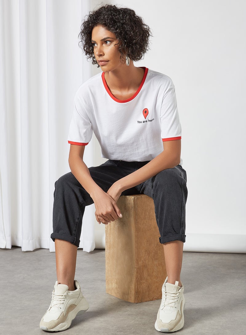 Jacqueline de Yong Contrast Trim T-Shirt Bright White  - Image 3