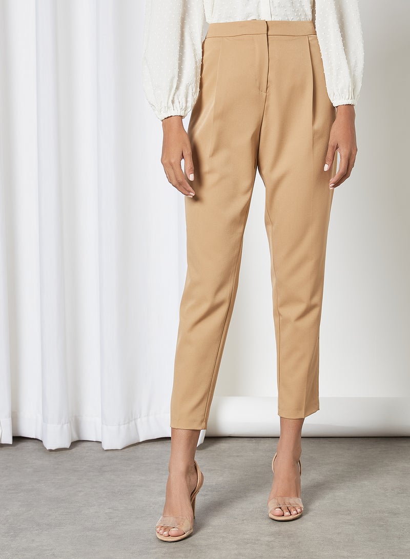 KOTON Elastic Waistband Mom Pants Camel  - Image 1