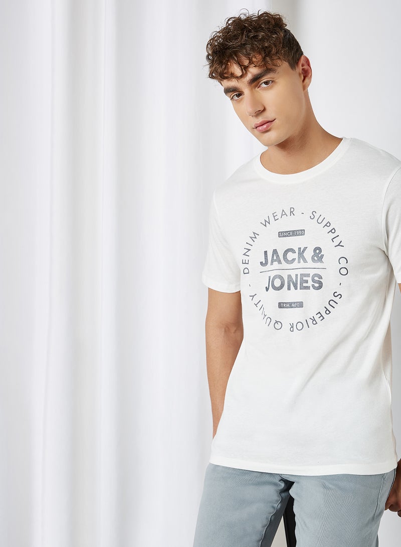 JACK & JONES Front Logo T-Shirt Cloud Dancer  - Image 1
