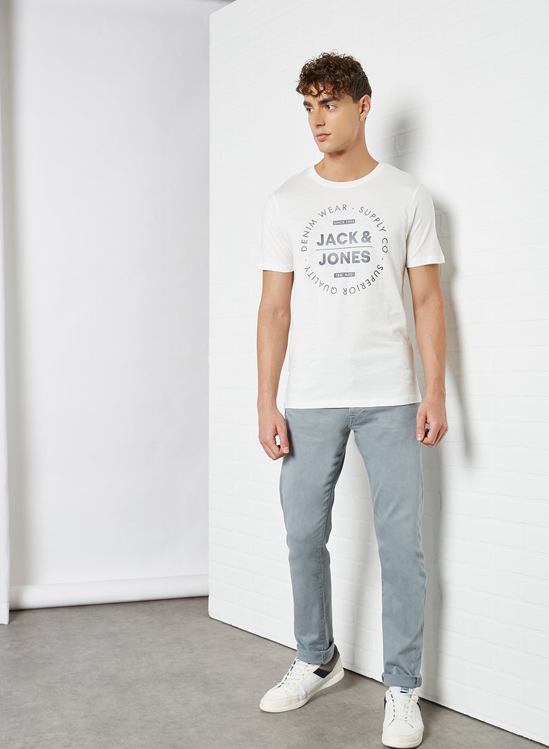JACK & JONES Front Logo T-Shirt Cloud Dancer  - Image 3