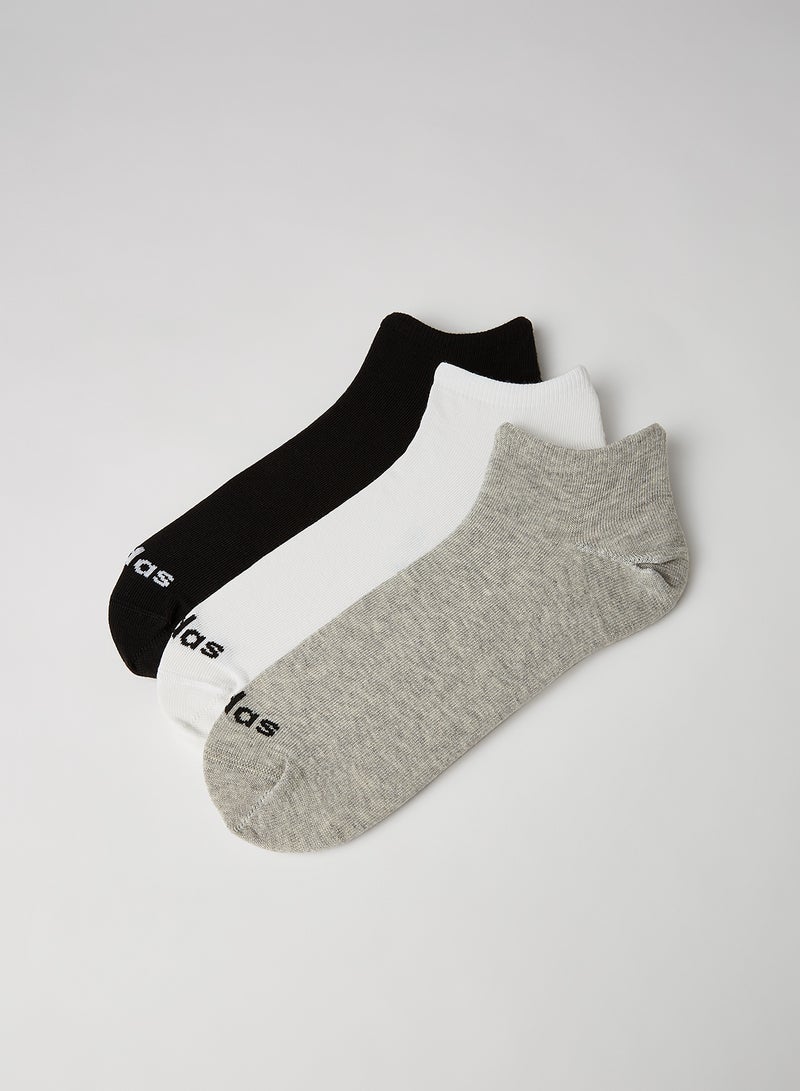 Adidas Unisex No Show Socks (Pack of 3) Grey/White/Black  - Image 1