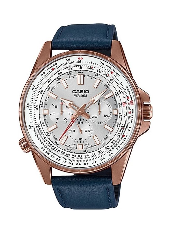 كاسيو ساعة يد عقارب بسوار من الجلد طراز MTP-SW320RL-7AVDF للرجال - Image 1