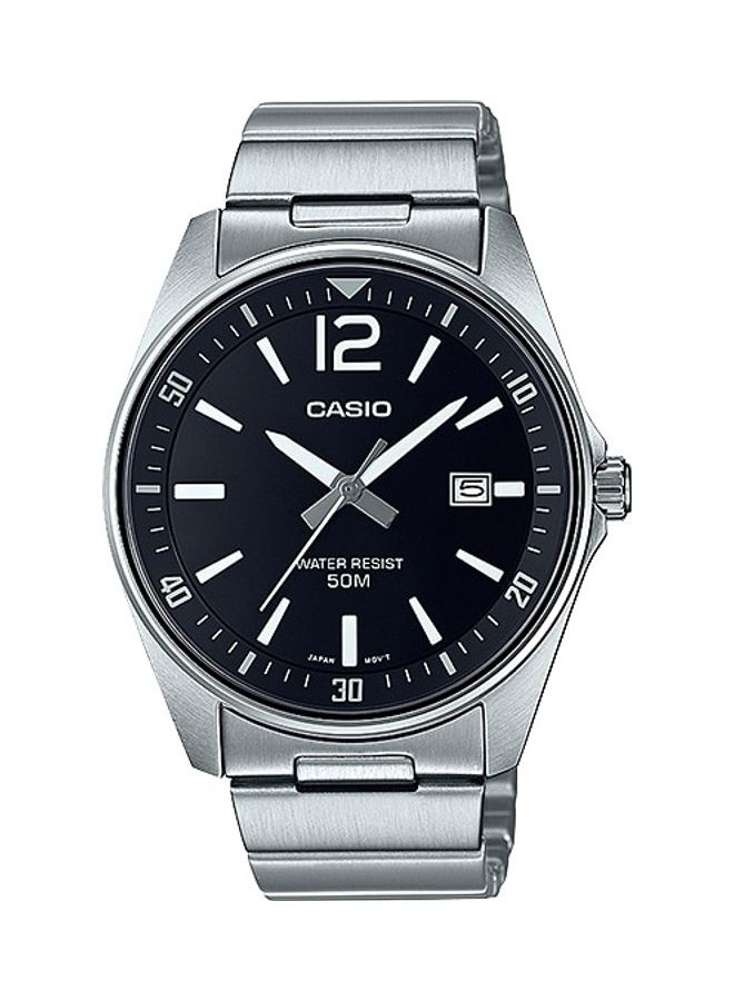 كاسيو ساعة أنالوج كاجوال من الفولاذ المقاوم للصدأ MTP-E170D-1B - 42 مم - فضي - Image 1
