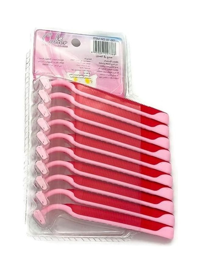 COLIER - 10-Piece Comfort Touch Razor And Blade Set Pink/Red - Image 1
