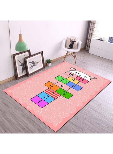 Hopscotch Pattern Floor Rug Polyester Multicolour 60x90cm