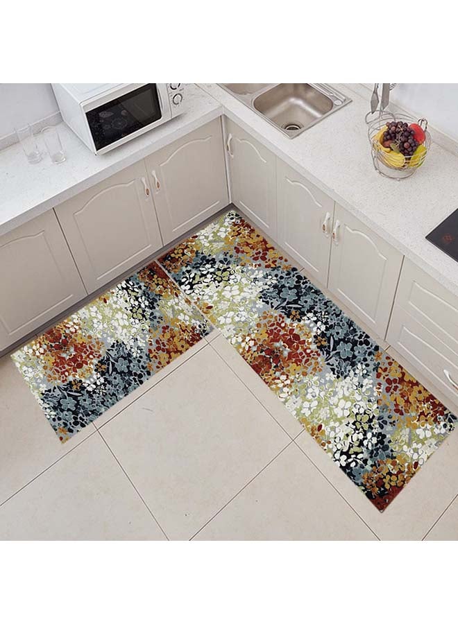 Flower Decor Soft Rug Multicolour 40x120cm