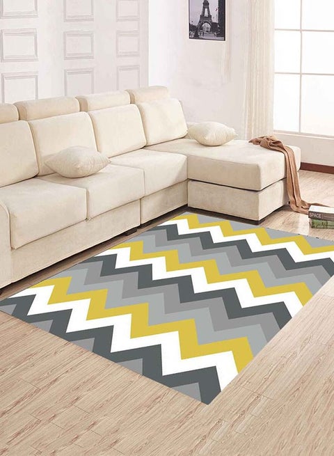 Colored Wavy Pattern Unique Washable Rug, Rectangle Multicolour 80x120cm