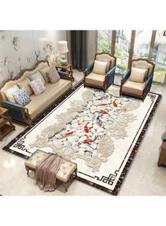 3D Fishpond Pattern Soft Anti-Slip Carpet Multicolour