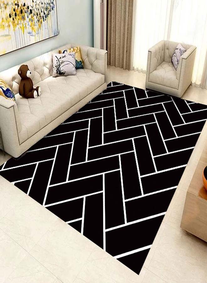 Modern Simple Style Soft Comfortable Mat, Synthetic Fibre, Rectangle Black 40x60cm