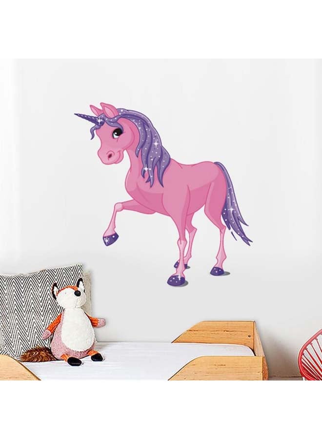 Pink Unicorn Wall Sticker Multicolour 60x90cm