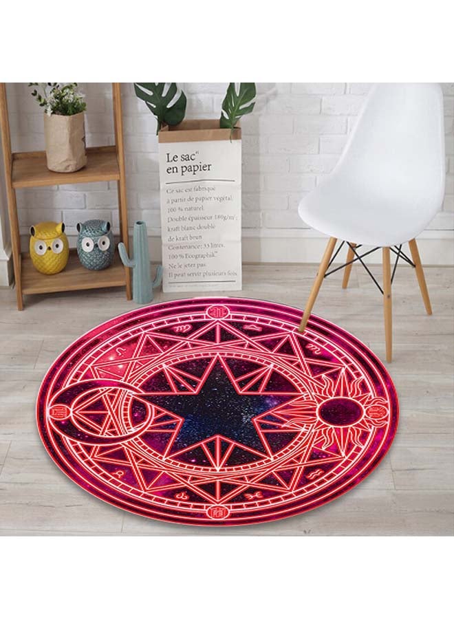 Nordic Style Anti-Skidding Printed Round Carpet, Polyester Multicolour 40cm
