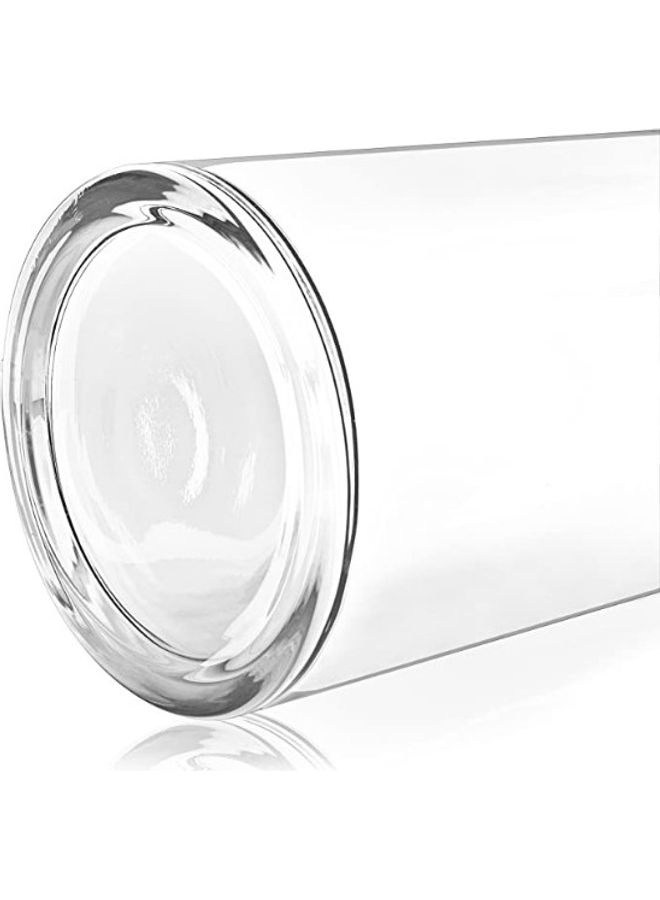 مزهرية أسطوانية الشكل من الزجاج بقطر 10 سم وارتفاع 10 سم شفاف 10 x 10سم - Image 2