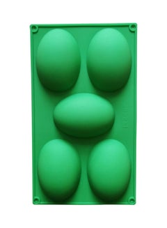 Generic 5-Cavity Egg Shape Silicone Mold Green 30 x 17.5cm  - Image 1