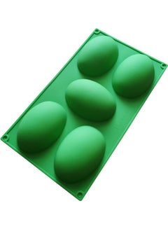Generic 5-Cavity Egg Shape Silicone Mold Green 30 x 17.5cm  - Image 2