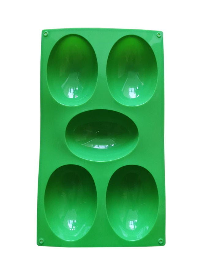 Generic - 5-Cavity Egg Shape Silicone Mold Green 30 x 17.5cm - Image 1