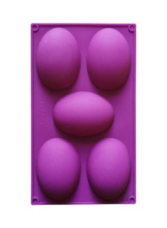 Generic 5-Cavity Egg Shape Silicone Mold Purple 30 x 17.5cm  - Image 1