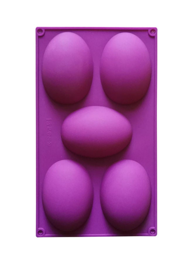 Generic - 5-Cavity Egg Shape Silicone Mold Purple 30 x 17.5cm - Image 1