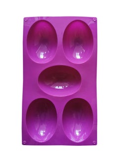 Generic 5-Cavity Egg Shape Silicone Mold Purple 30 x 17.5cm  - Image 3