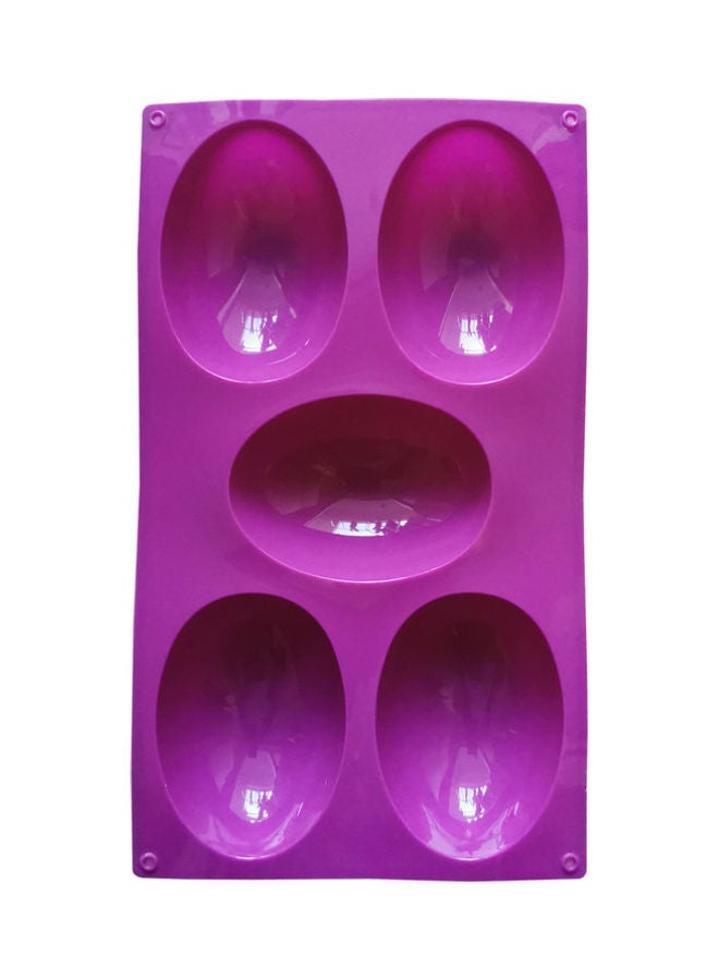 Generic - 5-Cavity Egg Shape Silicone Mold Purple 30 x 17.5cm - Image 1