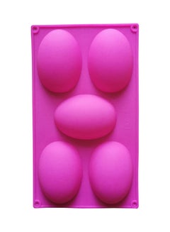Generic 5-Cavity Egg Shape Silicone Mold Pink 30 x 17.5cm  - Image 1